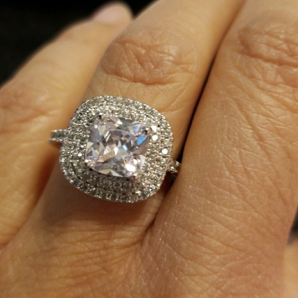 Shine Diamonique Ring White Gold Filled Size 5 - Picture 6 of 6